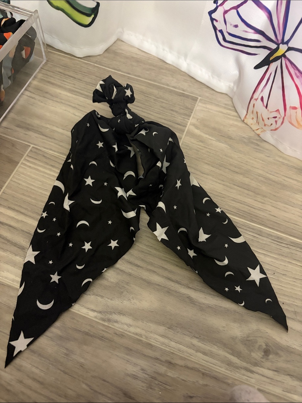 Kids Star & Moon Hair Scarf - Black
